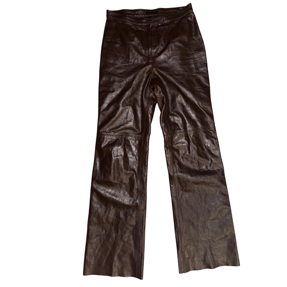 Sisley Brown Leather‎ bootcut flare festival Pants